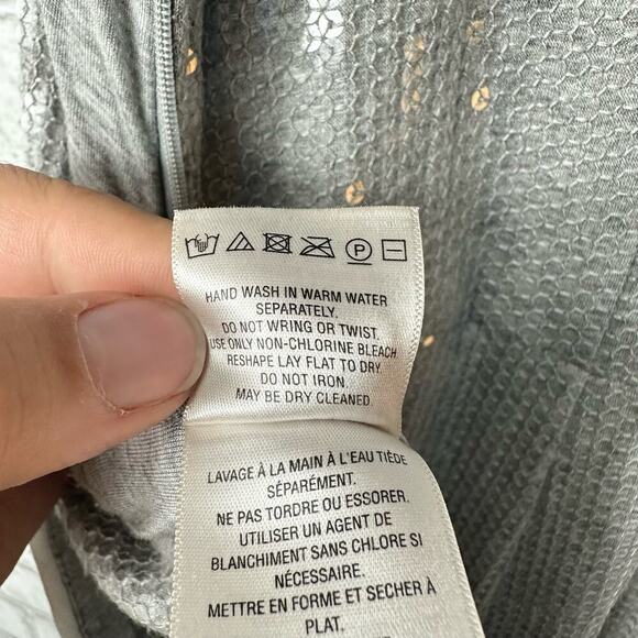 Anthropologie Ett:twa Claudette Jumpsuit Romper Sequin Crop Gray 14 - Picture 11 of 14